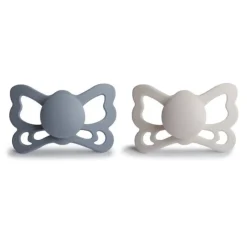 Frigg Butterfly Chupetas Silicone Great Gray e Silver Gray 6-18M