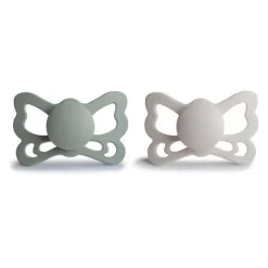 Frigg Butterfly Chupetas Silicone Sage e Silver Gray 6-18M