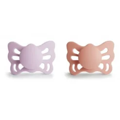 Frigg Butterfly Chupetas Silicone Soft Lilac e Pretty In Beach 0-6M