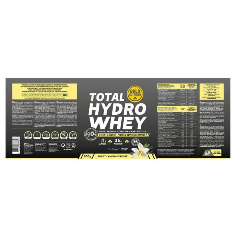 Gold Nutrition Total Hydro Whey Baunilha 900g