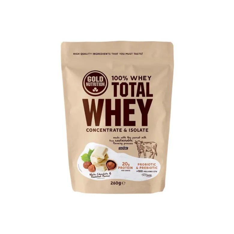 Gold Nutrition Total Whey Chocolate Branco e Avelã 260g