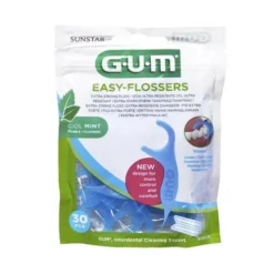 Gum Easy-Flossers Fio Dentário com Pega 30 Unid. | Sabor a Menta | Prático e Eficaz