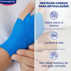 Hansaplast Banda Coesiva Azul 6cm x 4m | Ligadura Autoaderente e Flexível