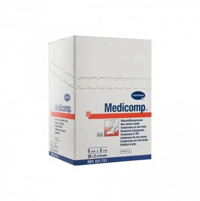 Hartmann Medicomp Compressas Esterilizadas 5x5cm 25x2