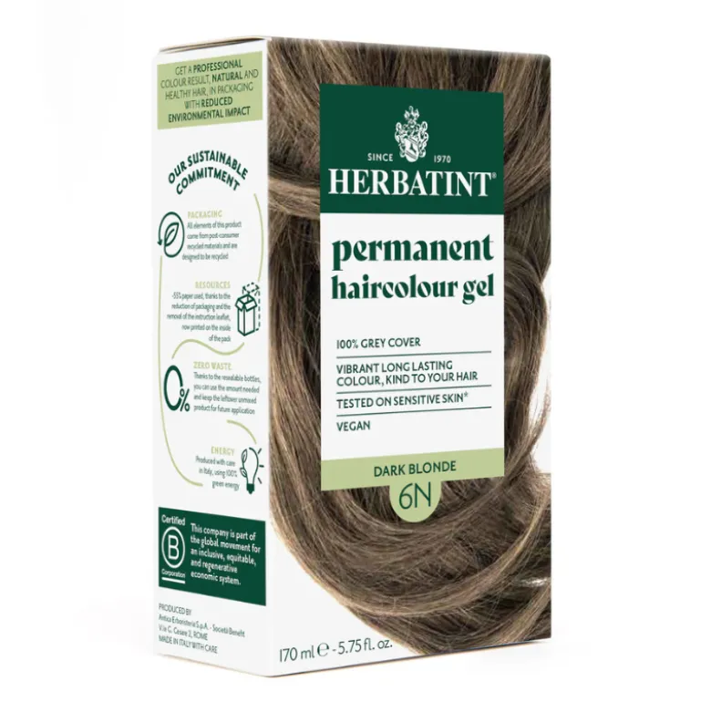 Herbatint 6N Louro Escuro | Reflexos Dourados | Coloração Sem Amoníaco