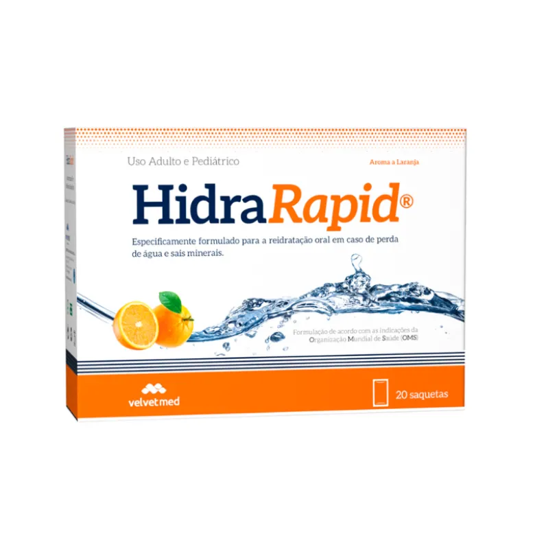 HidraRapid Solução Reidratação Oral 20 Saquetas | Para Diarreia e Vómitos | Formulação OMS | Todas as Idades