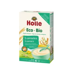Holle Bio Papa 3 Cereais Sem Glúten 250g +6M