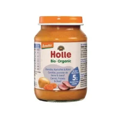 Holle Bio Puré Cenoura Batata E Carne Vaca 190g +5M
