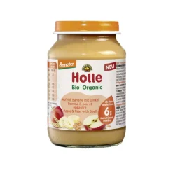 Holle Bio Puré Maça Banana e Espelta +6M 190g