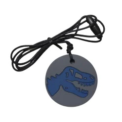 Jellystone Dino Colar Mordedor Silicone Cinza +3A | Para Ansiedade Infantil
