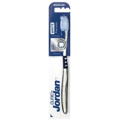 Jordan Clinic White Precision Escova de Dentes Média | Branqueamento Suave - Cerdas Macias