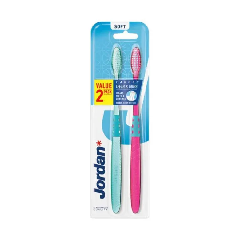 Jordan Target Soft Escova de Dentes Gengivas Pack x2