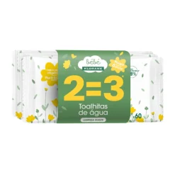 Klorane Pack 3x60 Toalhetes Bebé Água | 100% Biodegradáveis | Desde o Nascimento