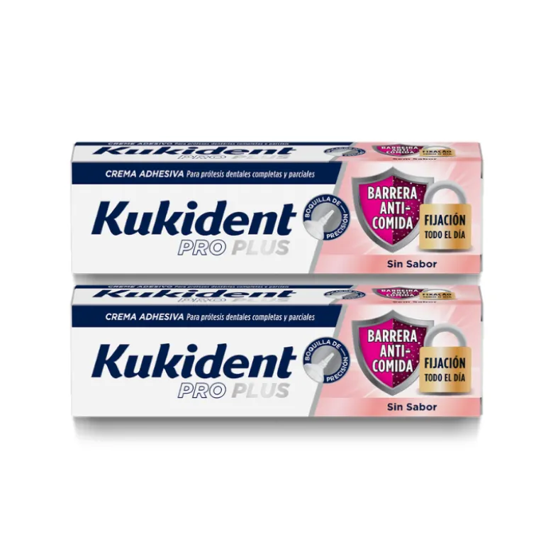 Kukident Pro Plus Creme Adesivo sem Sabor 2x40g