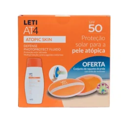 Leti AT4 Defense Loção Fluida SPF50+ 100ml Oferta Raquetes | Pele Atópica Proteção Solar