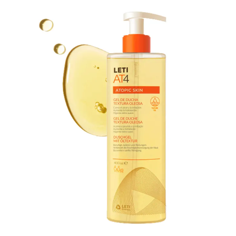 Leti AT4 Gel Banho Textura Oleosa 400ml | Higiene Pele Atópica