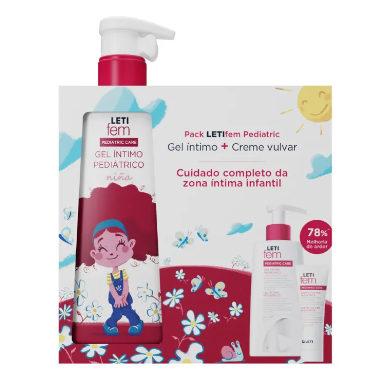 LETIFEM Pediatric Gel Íntimo 250ml + Creme Vulvar 30ml | Pack Higiene Infantil +2 Anos