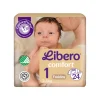 Libero Comfort 1 (2-5 kg) 24 Unidades | Fralda Suave para Recém-Nascidos