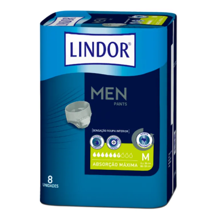 Lindor Men Pants Cuecas M (7 Gotas) 8 Unidades