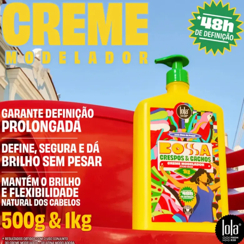 Lola Bossa Creme Modelador 500g | Define Cachos e Crespos com Fixação Duradoura