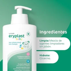 Lutsine Eryplast Baby Gel Banho e Champô Pele Sensível e Atópica Bebés 500ml