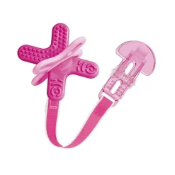 MAM Bite & Relax Mordedor Fase 2 +4M com Clip | Alívio Dentição Bebé Rosa