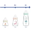 MAM Feel Good Biberão Vidro Azul 90ml +0M | Fluxo 0 ideal para leite materno com Tetina SkinSoft
