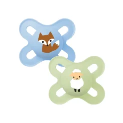 MAM Original Chupeta 0-2 Meses Silicone Azul/Verde 2 Unid. | Ortodôntica com Caixa