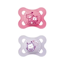 MAM Original Chupeta 2-6 Meses Silicone Rosa/Lilás 2 Unid. | Ortodôntica com Caixa