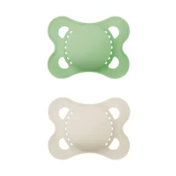 MAM Original Chupeta 2-6 Meses Silicone Verde/Bege 2 Unid. | Ortodôntica com Caixa