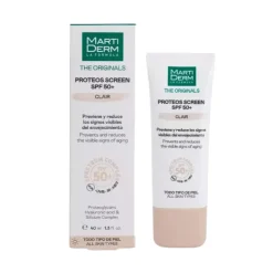 Martiderm Proteos Screen Clair Creme SPF50+ 40ml | Creme com Cor Clara Antienvelhecimento
