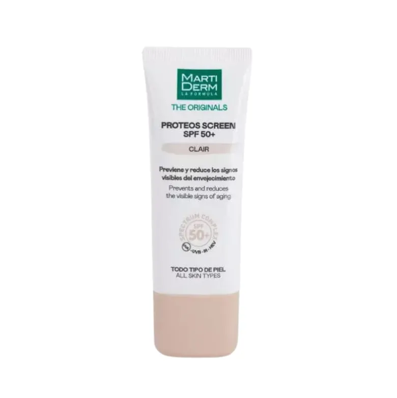 Martiderm Proteos Screen Clair Creme SPF50+ 40ml | Creme com Cor Clara Antienvelhecimento