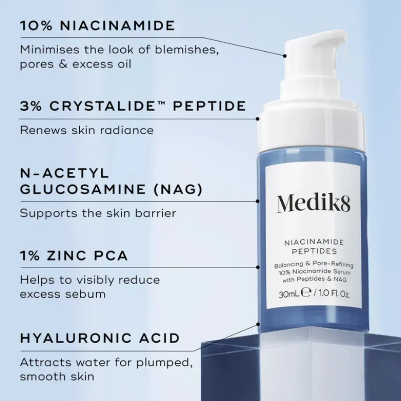 Medik8 Niacinamide Peptides Sérum 30ml | Reduz imperfeições e poros