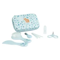 Miniland Bear Baby Kit Higiene Bebé | 6 Acessórios com Estojo | Tesoura, Escova, Mordedor