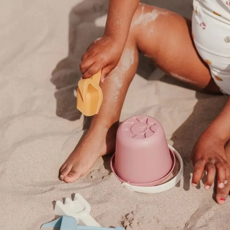 Miniland Conjunto de Praia Pequeno Rosa Eco | Conjunto Balde, Pá, Ancinho e Peneira