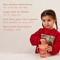 Miniland Copo de Aprendizagem 360º Borboleta 270ml | Copo Antiderrame Bebé 6M+