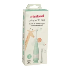 Miniland Escova Dentes Elétrica Infantil 0-6 Anos | 2 Cabeças | Luz LED e Temporizador