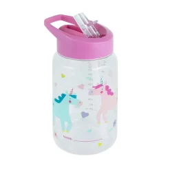 Miniland Garrafa Tritan Fantasia Unicórnio 450ml com Palhinha | Garrafa Bebé 6M+ Antiderrame