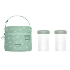 Miniland Pack2Go Recipientes Vidro Bebé 2x250ml + Bolsa Térmica | Congelador, Micro-ondas e Loiça