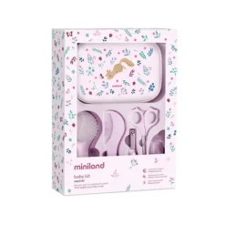 Miniland Squirrel Baby Kit Higiene Bebé | 6 Acessórios com Estojo | Tesoura, Escova, Mordedor