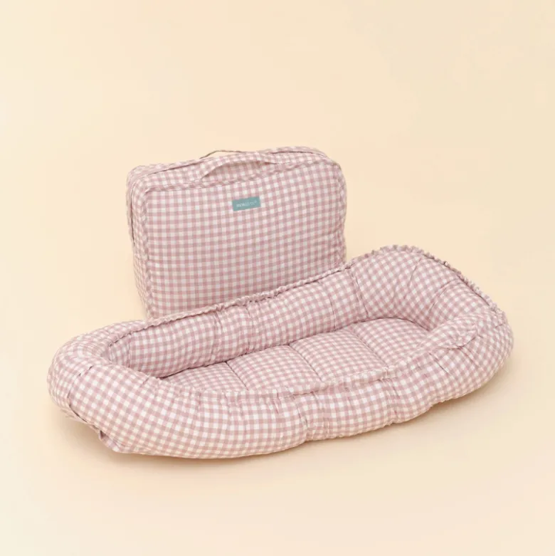 Molis&Co Ninho Bebé Dusty Rose | Ninho Portátil para Recém-Nascido