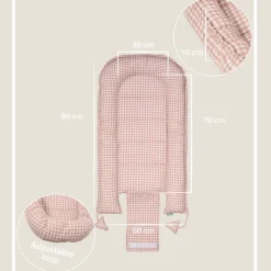 Molis&Co Ninho Bebé Dusty Rose | Ninho Portátil para Recém-Nascido