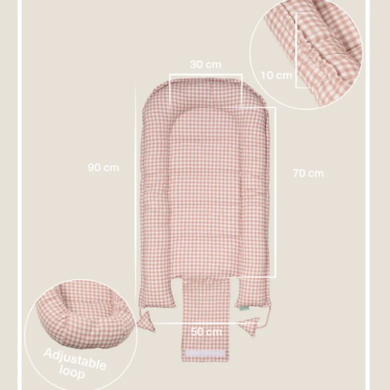 Molis&Co Ninho Bebé Dusty Rose | Ninho Portátil para Recém-Nascido