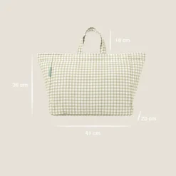 Molis&Co Saco Compras Reutilizável Mint Tea 41x35cm | Mala de Maternidade em Algodão Sustentável