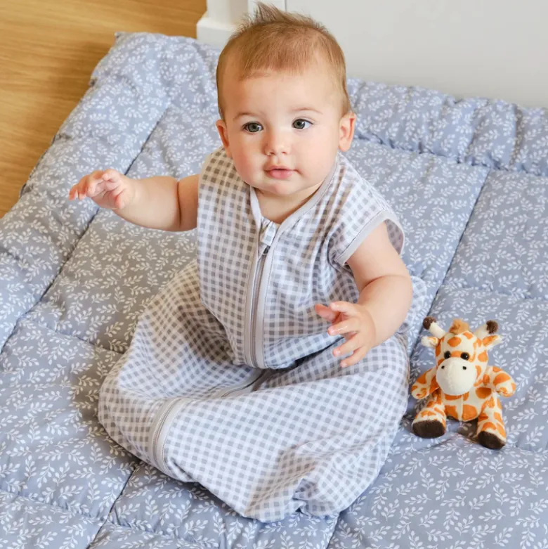 Molis&Co Tapete Bebé Blue Garden 120x120cm | Super Acolchoado e Portátil
