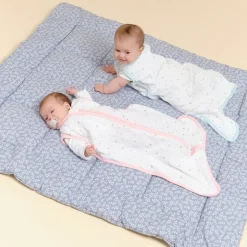 Molis&Co Tapete Bebé Blue Garden 120x120cm | Super Acolchoado e Portátil