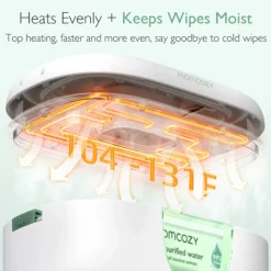 Momcozy Aquecedor de Toalhitas Bebé | Com Luz Noturna e Aquecimento Rápido