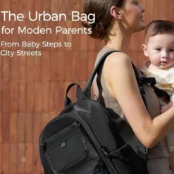Momcozy Mochila Maternidade Preta 21L | 14 Compartimentos e Trocador Incluído