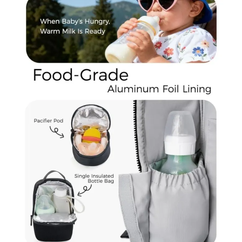 Momcozy Mochila Maternidade Preta 21L | 14 Compartimentos e Trocador Incluído