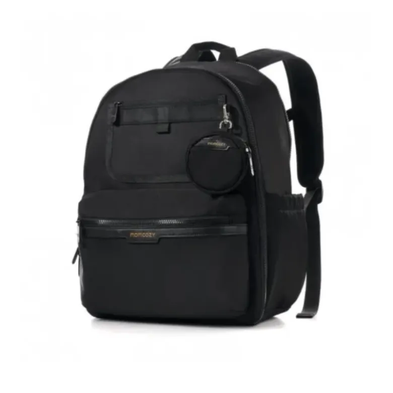 Momcozy Mochila Maternidade Preta 21L | 14 Compartimentos e Trocador Incluído